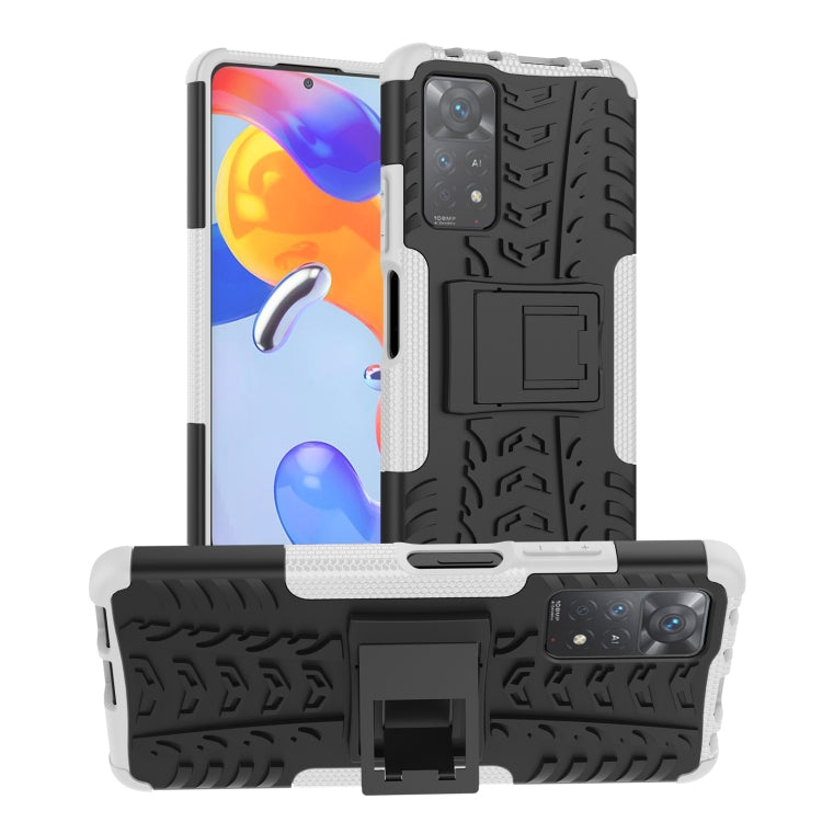 For Xiaomi Redmi Note 11 Pro 5G International Version Tire Texture Shockproof TPU+PC Phone Case with Holder