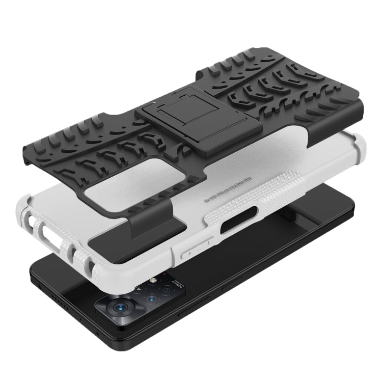 For Xiaomi Redmi Note 11 Pro 5G International Version Tire Texture Shockproof TPU+PC Phone Case with Holder