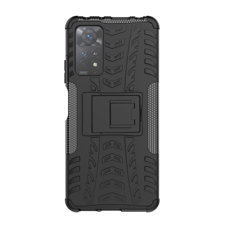 For Xiaomi Redmi Note 11 Pro 5G International Version Tire Texture Shockproof TPU+PC Phone Case with Holder