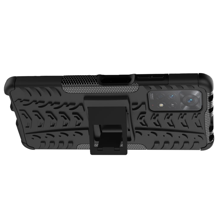 For Xiaomi Redmi Note 11 Pro 5G International Version Tire Texture Shockproof TPU+PC Phone Case with Holder