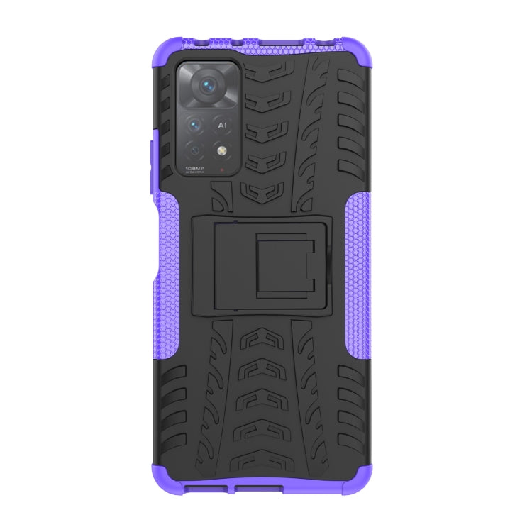 For Xiaomi Redmi Note 11 Pro 5G International Version Tire Texture Shockproof TPU+PC Phone Case with Holder