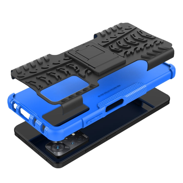 For Xiaomi Redmi Note 11 Pro 5G International Version Tire Texture Shockproof TPU+PC Phone Case with Holder