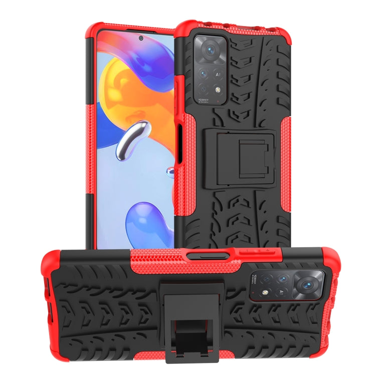 For Xiaomi Redmi Note 11 Pro 5G International Version Tire Texture Shockproof TPU+PC Phone Case with Holder