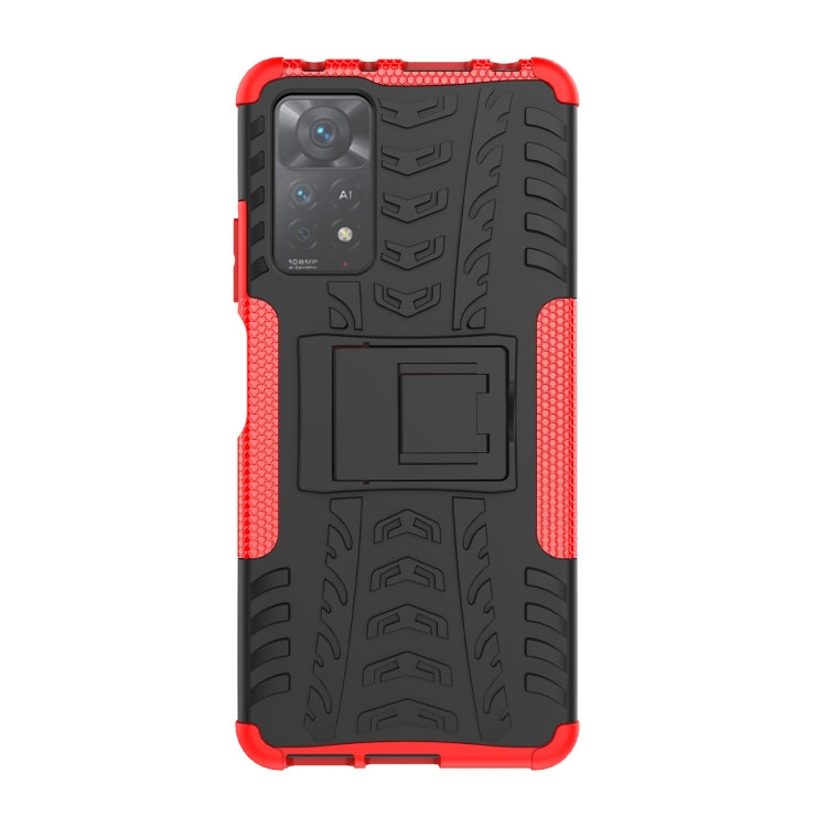 For Xiaomi Redmi Note 11 Pro 5G International Version Tire Texture Shockproof TPU+PC Phone Case with Holder