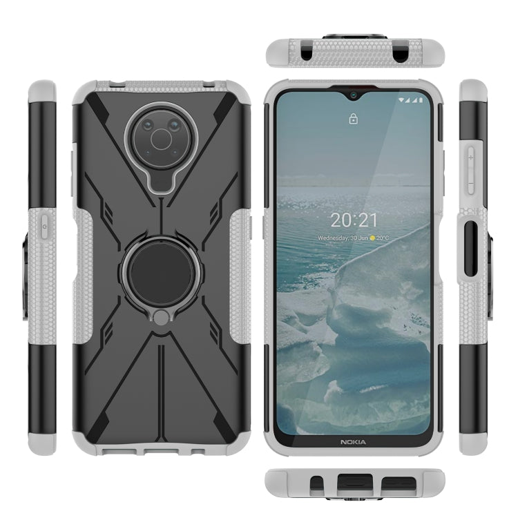 For Nokia G10 / G20 Armor Bear Shockproof PC + TPU Phone Protective Case with Ring Holder