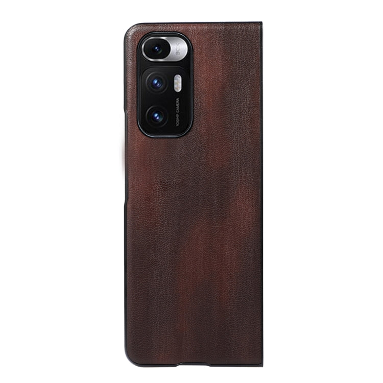 For Xiaomi Mi Mix Fold Yellow Cow Texture PU Phone Case