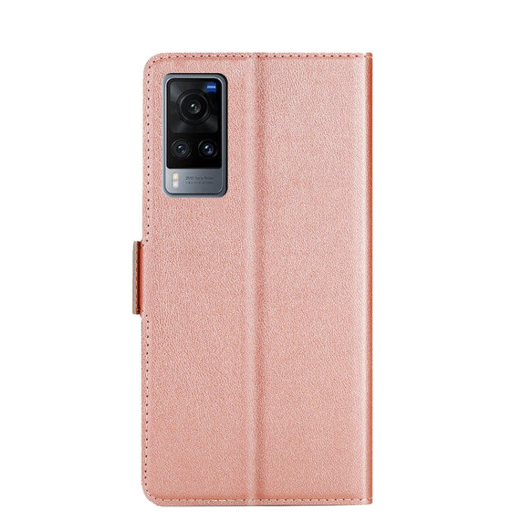 For vivo X60 5G Ultra-thin Voltage Side Buckle PU + TPU Leather Phone Case