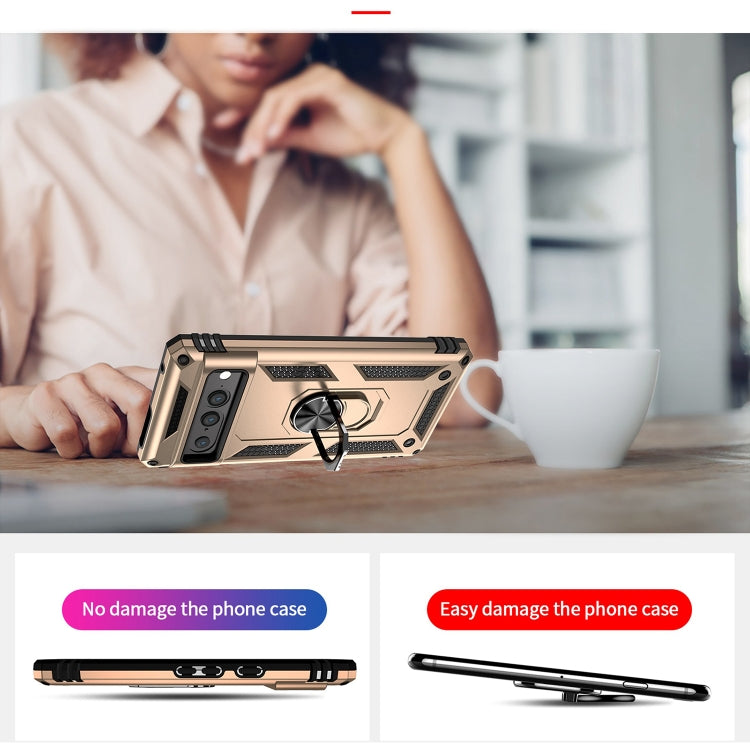 For Google Pixel 7 Pro Shockproof TPU + PC Protective Case with 360 Degree Rotating Holder