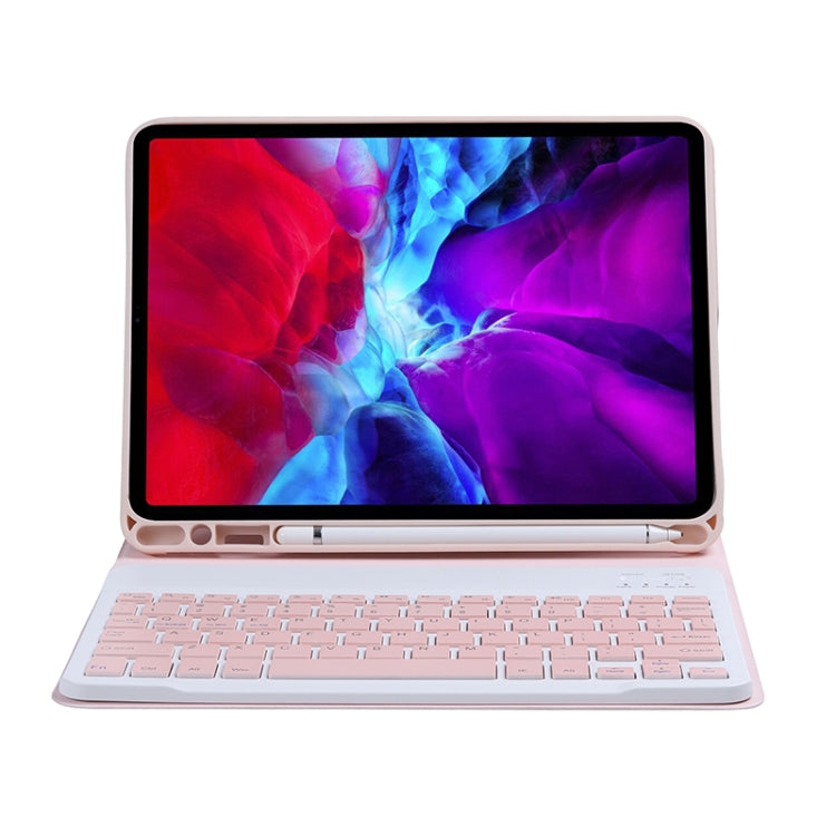 C-098B Candy Color Skin Feel Texture Bluetooth Keyboard Leather Case with Pen Holder For iPad Air 4 10.9 2020 / Air 5 10.9 2022