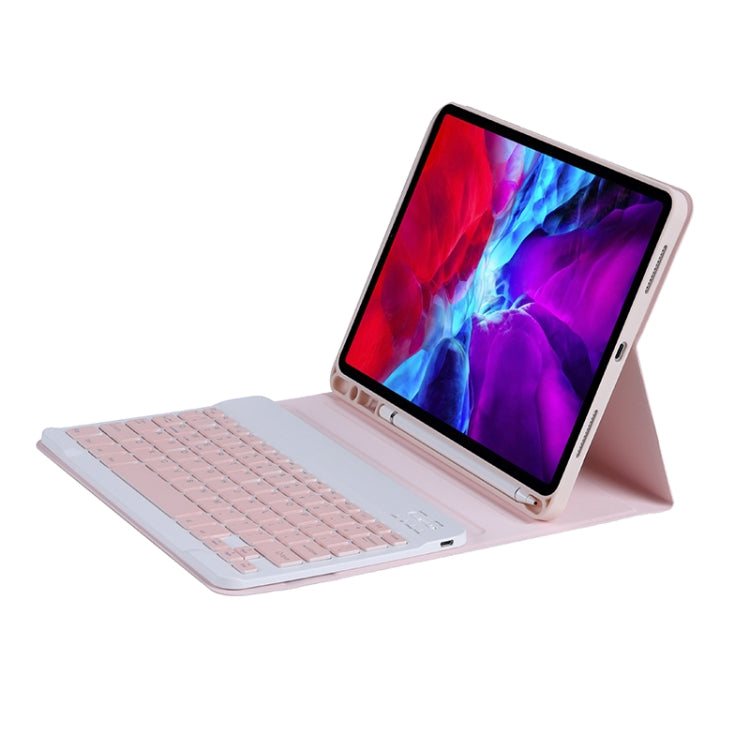 C-098B Candy Color Skin Feel Texture Bluetooth Keyboard Leather Case with Pen Holder For iPad Air 4 10.9 2020 / Air 5 10.9 2022