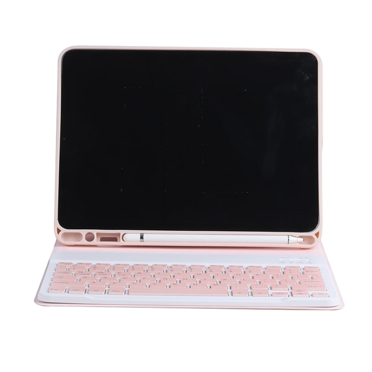 C-098B Candy Color Skin Feel Texture Bluetooth Keyboard Leather Case with Pen Holder For iPad Air 4 10.9 2020 / Air 5 10.9 2022