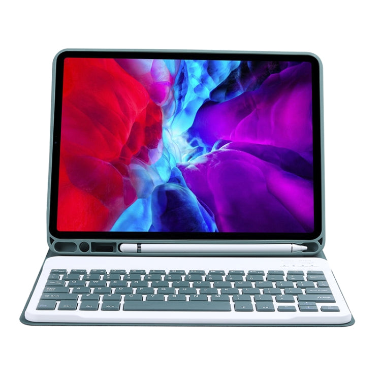 C-098B Candy Color Skin Feel Texture Bluetooth Keyboard Leather Case with Pen Holder For iPad Air 4 10.9 2020 / Air 5 10.9 2022