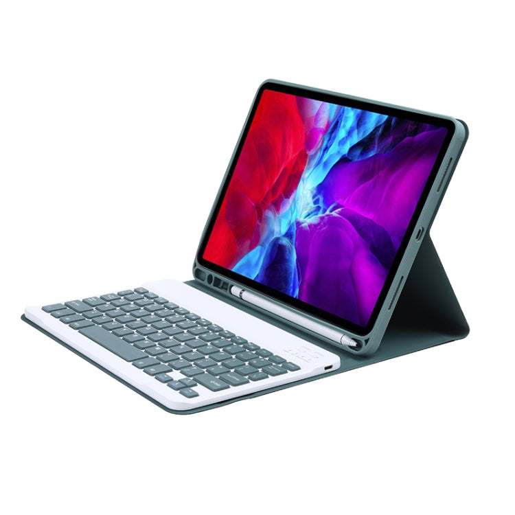 C-098B Candy Color Skin Feel Texture Bluetooth Keyboard Leather Case with Pen Holder For iPad Air 4 10.9 2020 / Air 5 10.9 2022