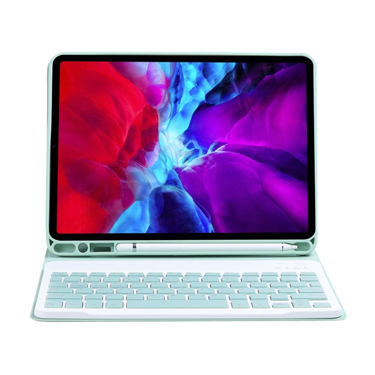 C-098B Candy Color Skin Feel Texture Bluetooth Keyboard Leather Case with Pen Holder For iPad Air 4 10.9 2020 / Air 5 10.9 2022