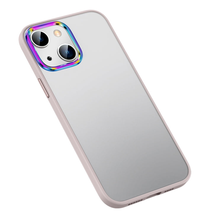 For iPhone 13 mini Colorful Metal Lens Ring Matte PC + TPU Phone Case
