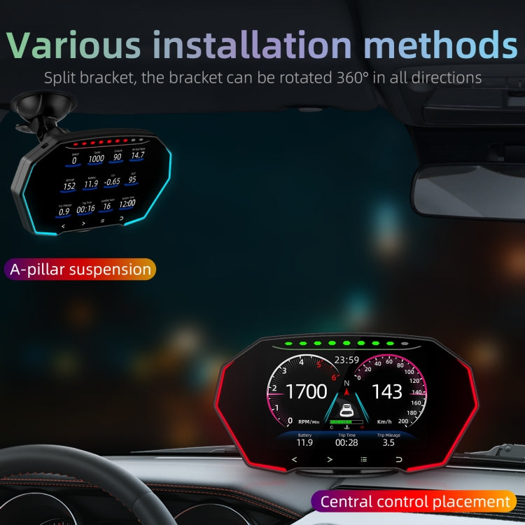 F11 Multi-function LCD HD OBD Detection Instrument GPS Head-up Display