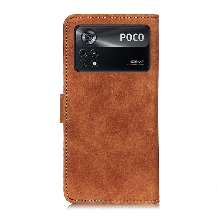 For Xiaomi Poco X4 Pro 5G KHAZNEH Retro Texture Horizontal Flip Leather Phone Case