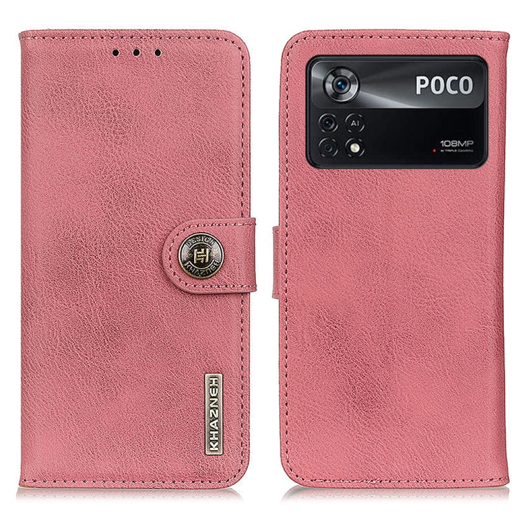 For Xiaomi Poco X4 Pro 5G KHAZNEH Cowhide Texture Horizontal Flip Leather Phone Case