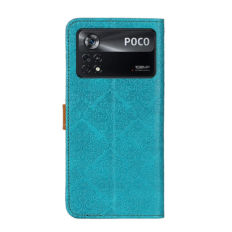 For Xiaomi Poco X4 Pro 5G European Floral Embossed Leather Phone Case