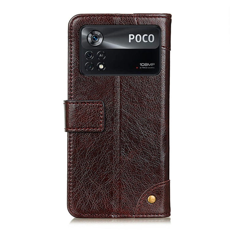 For Xiaomi Poco X4 Pro 5G Copper Buckle Nappa Texture Horizontal Flip Leather Phone Case with Holder & Card Slots & Wallet