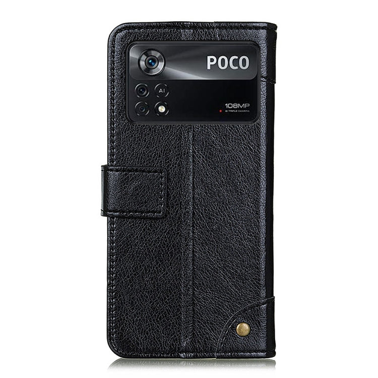 For Xiaomi Poco X4 Pro 5G Copper Buckle Nappa Texture Horizontal Flip Leather Phone Case with Holder & Card Slots & Wallet