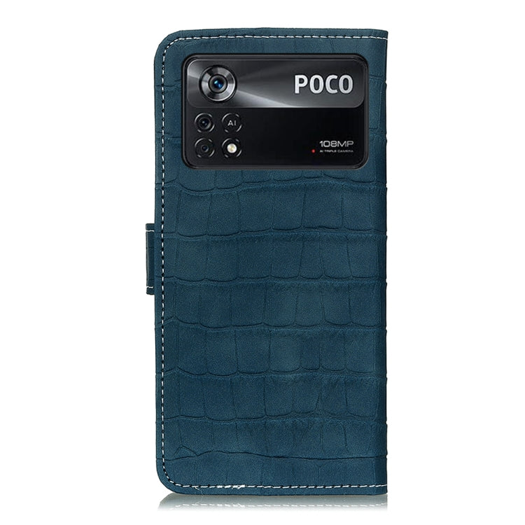For Xiaomi Poco X4 Pro 5G Magnetic Crocodile Texture Horizontal Flip Leather Phone Case