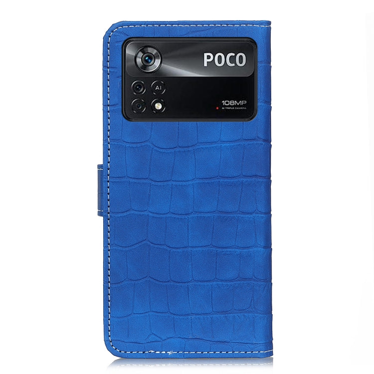 For Xiaomi Poco X4 Pro 5G Magnetic Crocodile Texture Horizontal Flip Leather Phone Case