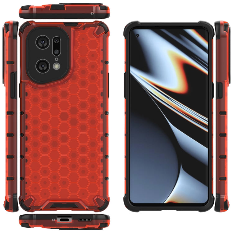 For OPPO Find X5 Pro Shockproof Honeycomb PC + TPU Phone Case
