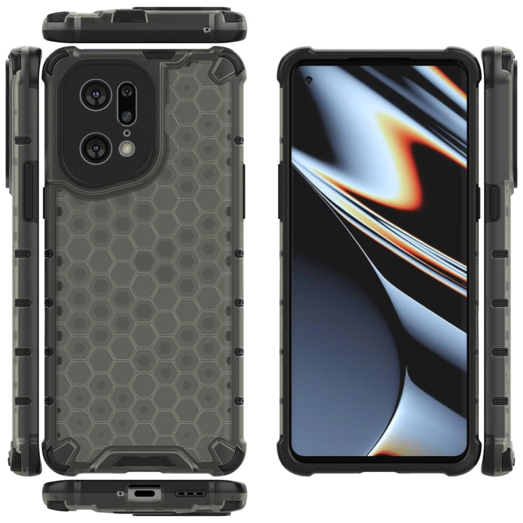 For OPPO Find X5 Pro Shockproof Honeycomb PC + TPU Phone Case
