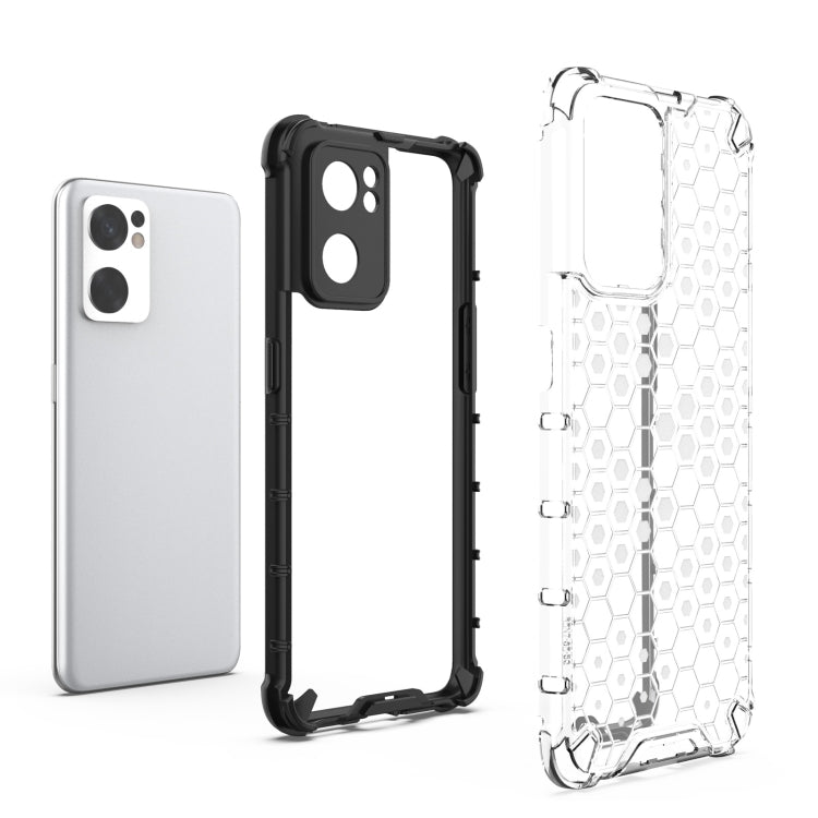 For OPPO Reno7 SE 5G Shockproof Honeycomb PC + TPU Phone Case