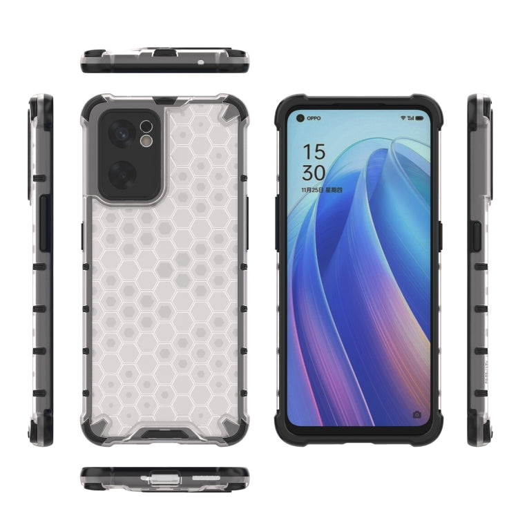 For OPPO Reno7 SE 5G Shockproof Honeycomb PC + TPU Phone Case