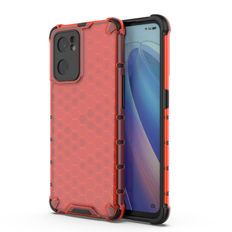For OPPO Reno7 SE 5G Shockproof Honeycomb PC + TPU Phone Case