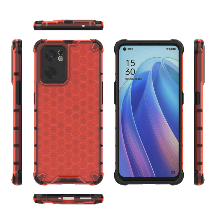 For OPPO Reno7 SE 5G Shockproof Honeycomb PC + TPU Phone Case