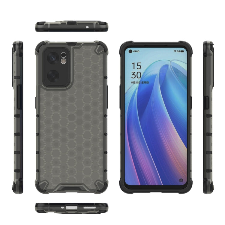 For OPPO Reno7 SE 5G Shockproof Honeycomb PC + TPU Phone Case