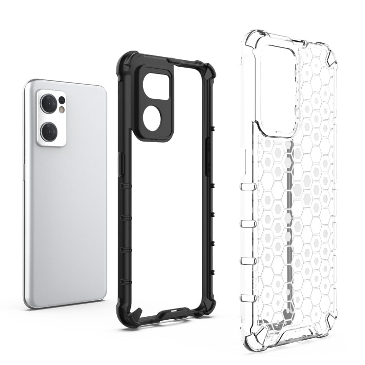 For OPPO Reno7 5G Global / Find X5 Lite Shockproof Honeycomb PC + TPU Phone Case