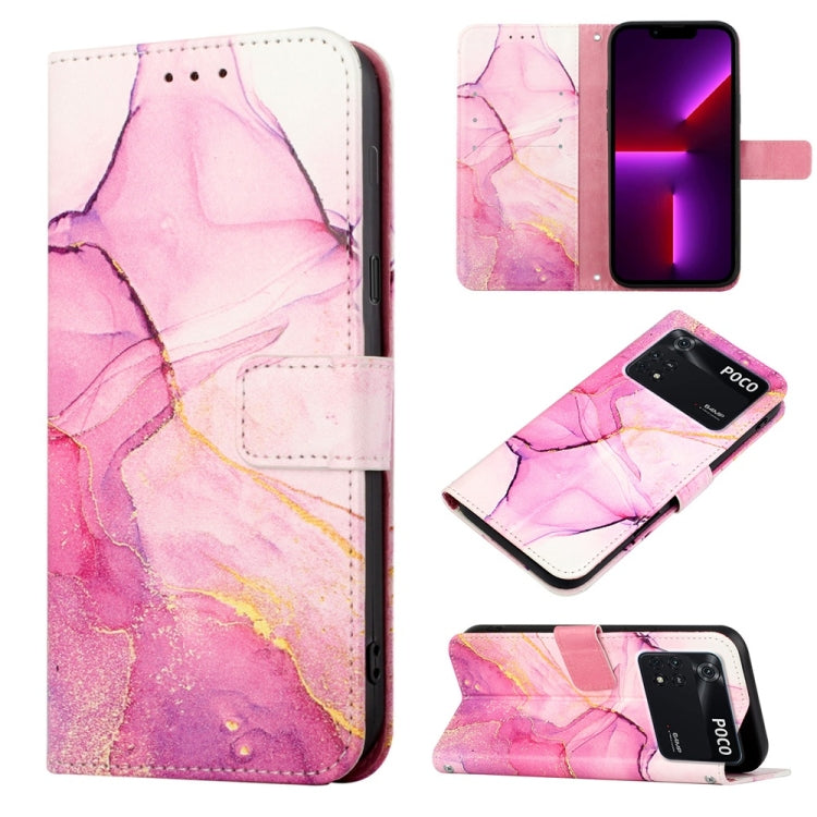 For Xiaomi Poco M4 Pro 4G PT003 Marble Pattern Flip Leather Phone Case