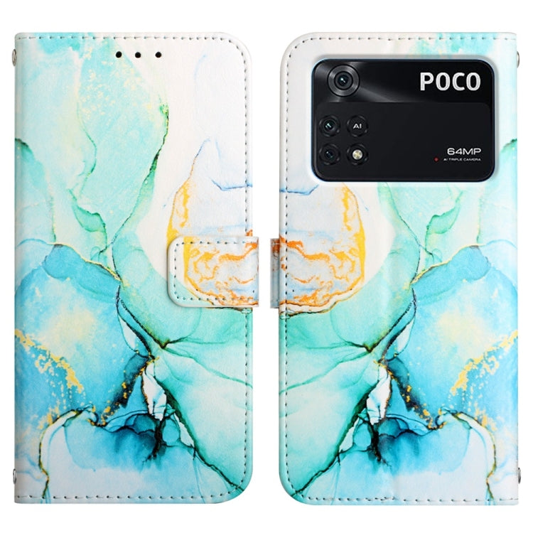 For Xiaomi Poco M4 Pro 4G PT003 Marble Pattern Flip Leather Phone Case