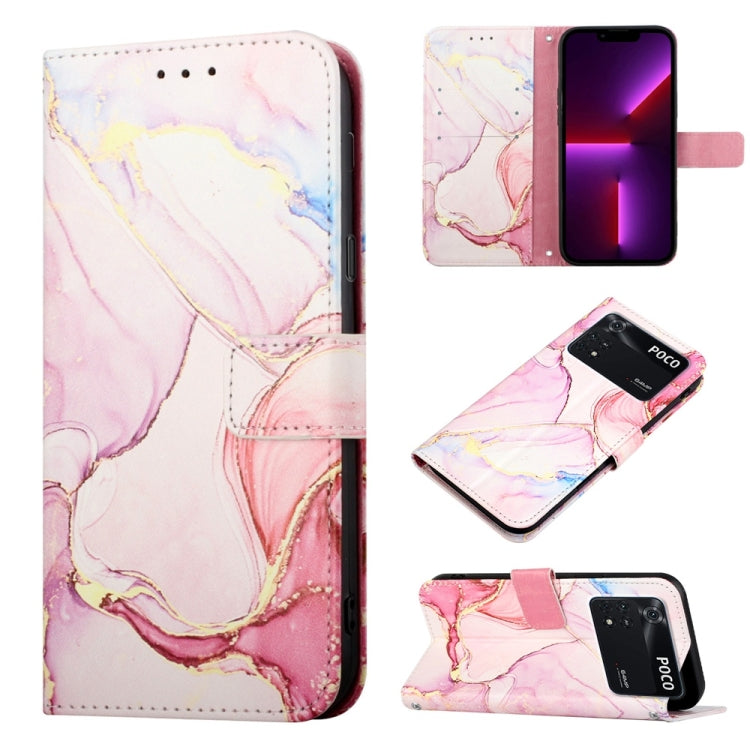 For Xiaomi Poco M4 Pro 4G PT003 Marble Pattern Flip Leather Phone Case