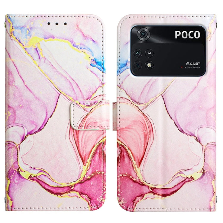 For Xiaomi Poco M4 Pro 4G PT003 Marble Pattern Flip Leather Phone Case