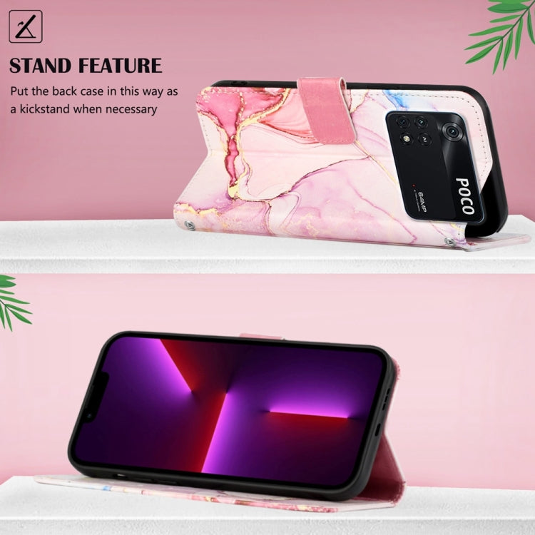 For Xiaomi Poco M4 Pro 4G PT003 Marble Pattern Flip Leather Phone Case