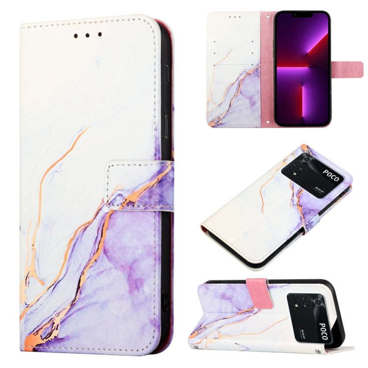 For Xiaomi Poco M4 Pro 4G PT003 Marble Pattern Flip Leather Phone Case
