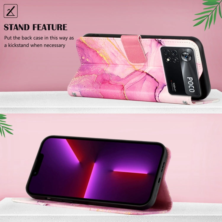 For Xiaomi Poco X4 Pro 5G PT003 Marble Pattern Flip Leather Phone Case