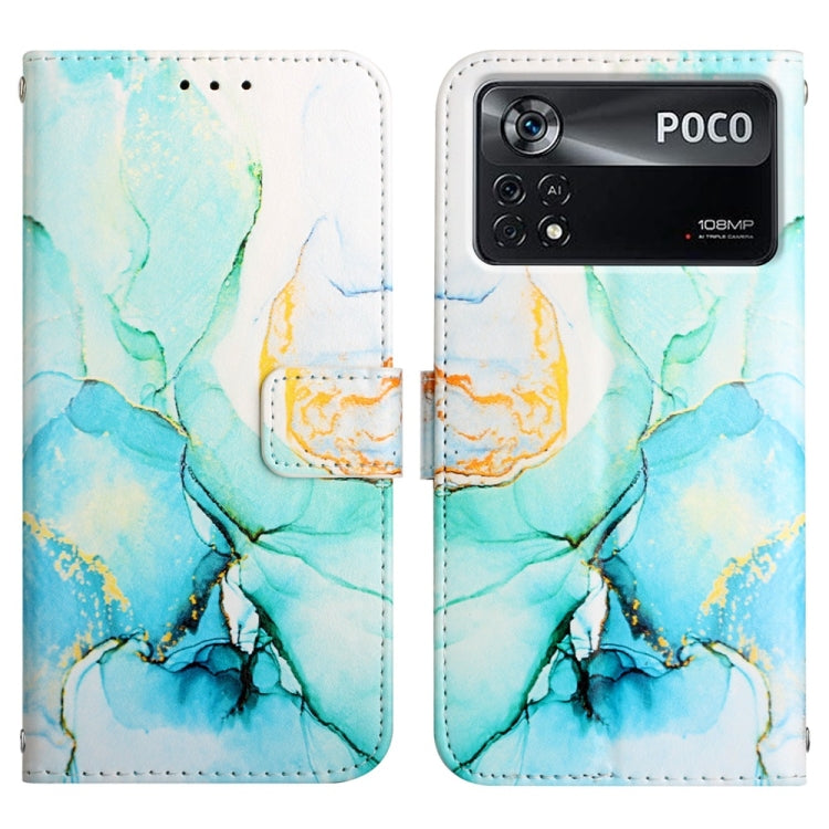 For Xiaomi Poco X4 Pro 5G PT003 Marble Pattern Flip Leather Phone Case