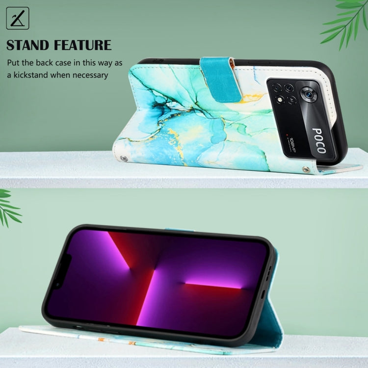 For Xiaomi Poco X4 Pro 5G PT003 Marble Pattern Flip Leather Phone Case
