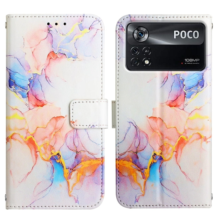 For Xiaomi Poco X4 Pro 5G PT003 Marble Pattern Flip Leather Phone Case