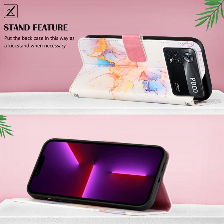 For Xiaomi Poco X4 Pro 5G PT003 Marble Pattern Flip Leather Phone Case