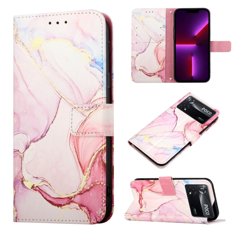 For Xiaomi Poco X4 Pro 5G PT003 Marble Pattern Flip Leather Phone Case