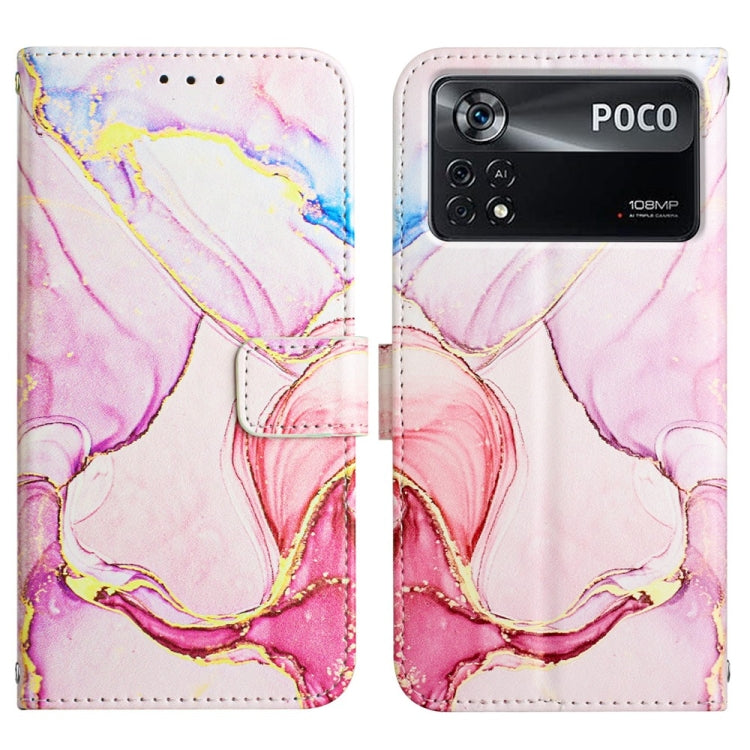 For Xiaomi Poco X4 Pro 5G PT003 Marble Pattern Flip Leather Phone Case