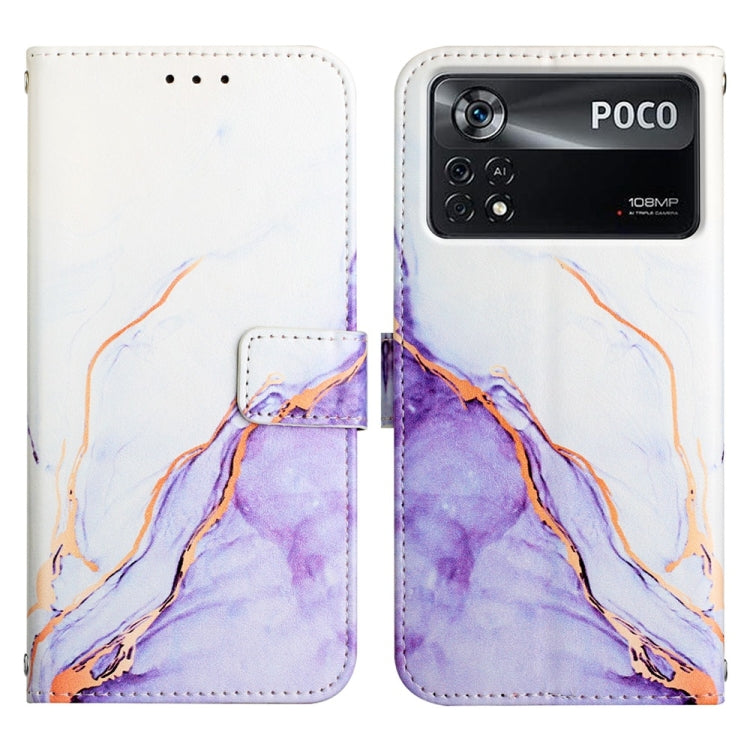 For Xiaomi Poco X4 Pro 5G PT003 Marble Pattern Flip Leather Phone Case