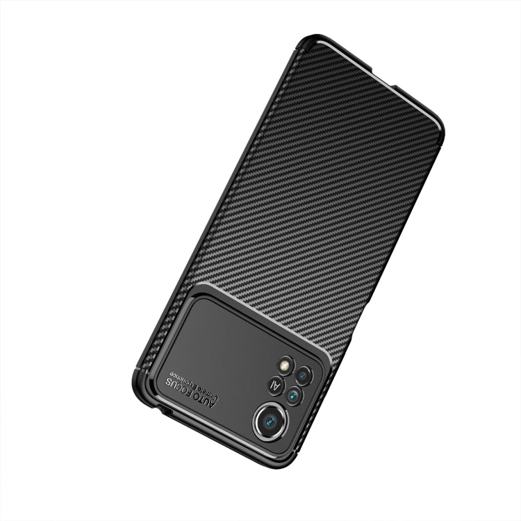 For Xiaomi Poco X4 Pro 5G Precise Hole Carbon Fiber Texture Shockproof TPU Phone Case